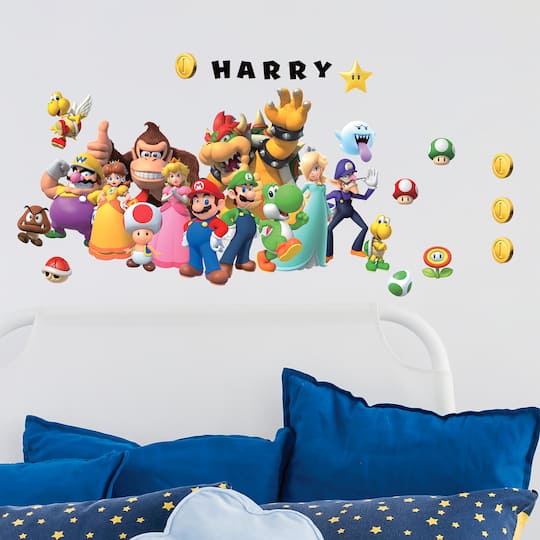 RoomMates Super Mario Giant Peel & Stick Wall Decal with Alphabet